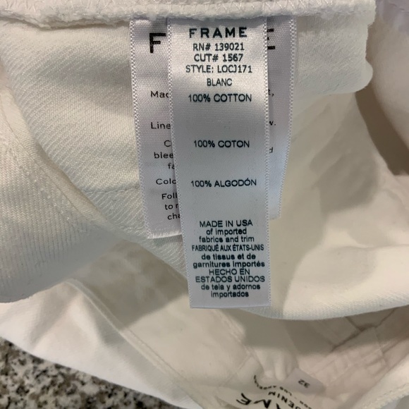 FRAME DENIM Le High White Denin Jeans Sz. 32 - Picture 8 of 12